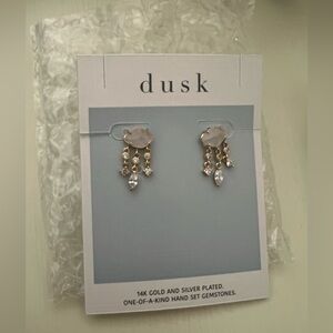 Dusk Gold-Tone Cloud Drop Earrings with Clear Stones